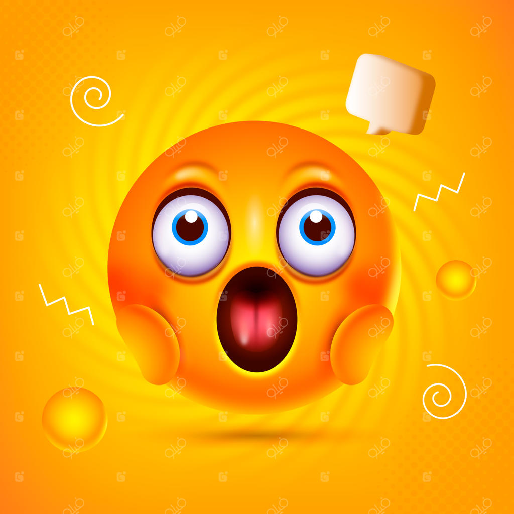 تصویر ایموجی شوکه با گرادیانت