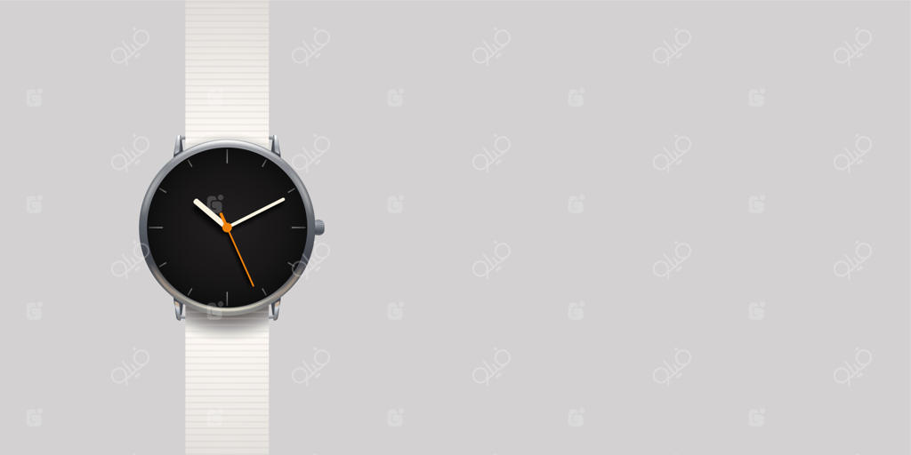 ساعت کلاسیک مدرن بر روی پس‌زمینه خاکستری