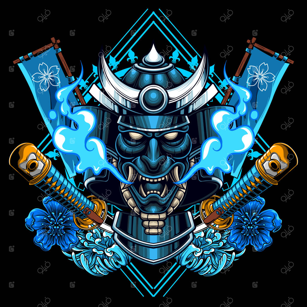 تصویرسازی وکتوری رونین سامورایی ژاپنی