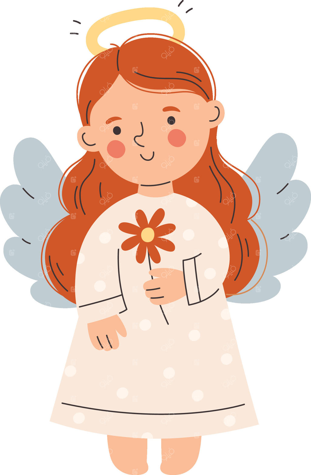 دخترک فرشته با گل