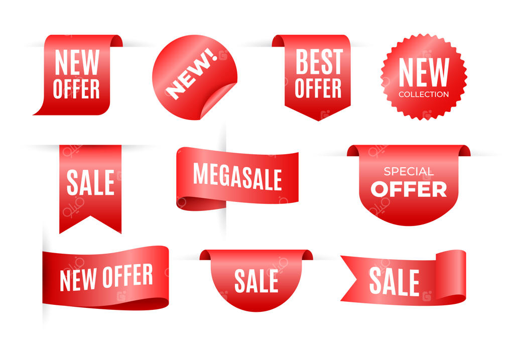 فروش برچسب‌ها در مجموعه‌ای از اشکال مختلف