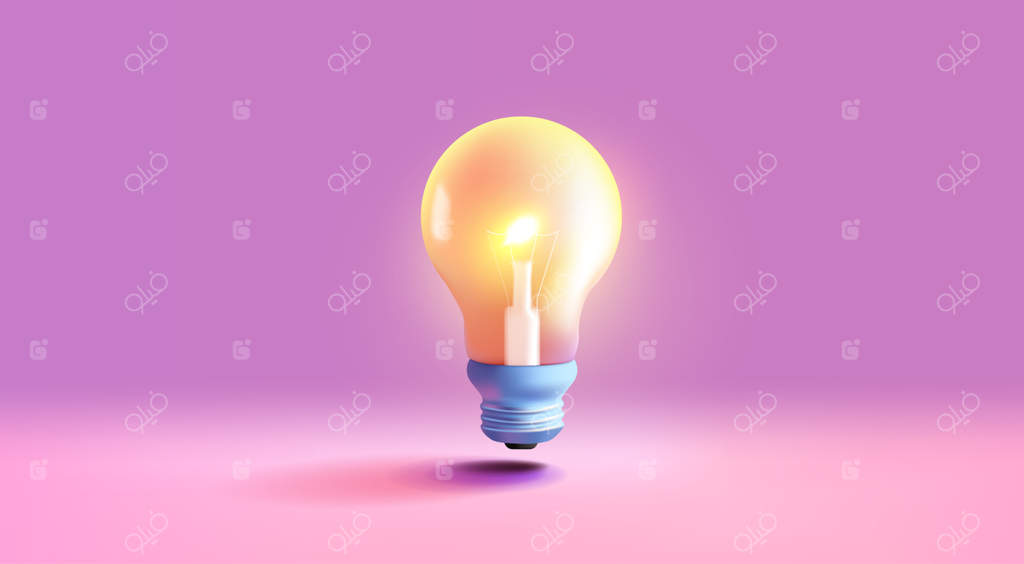 تصویرسازی وکتور لامپ قدیمی سه‌بعدی: نماد ابتکار و خلاقیت