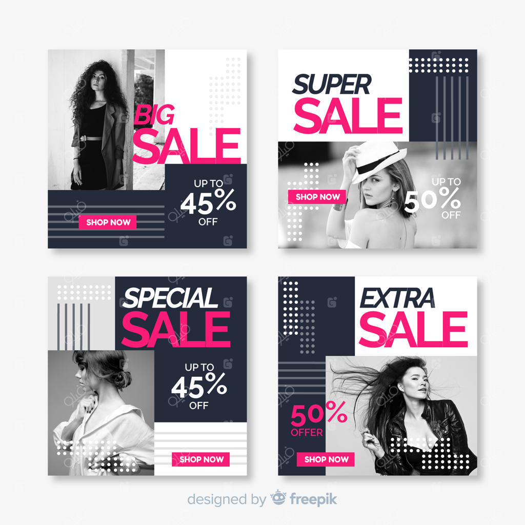 مجموعه پست اینستاگرامی فروش مد انتزاعی