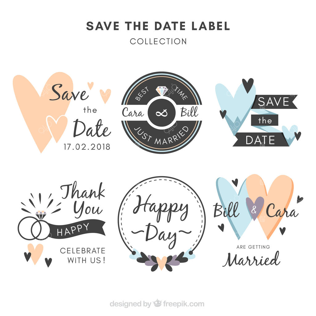 برچسب‌های عروسی با سبک جذاب و شاد