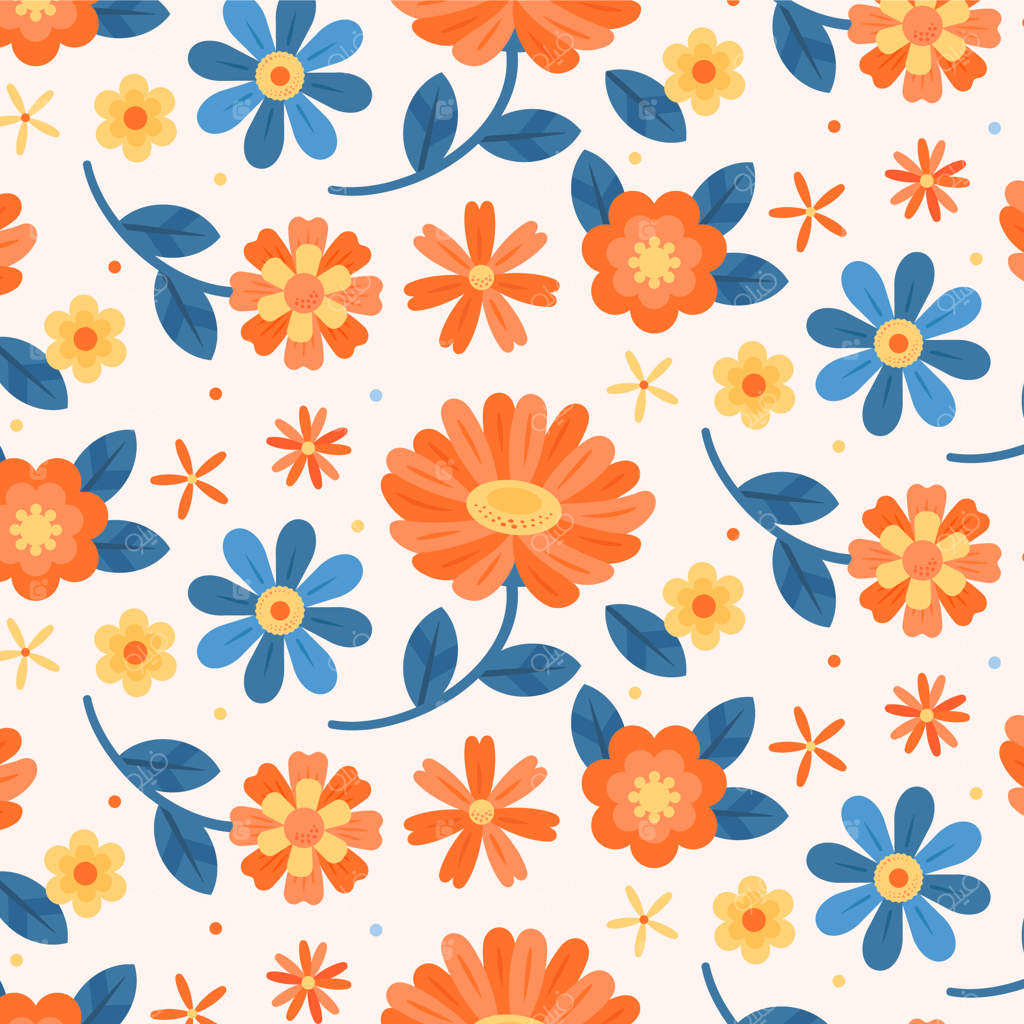 طرح گل‌های جذاب و دستی کشیده شده