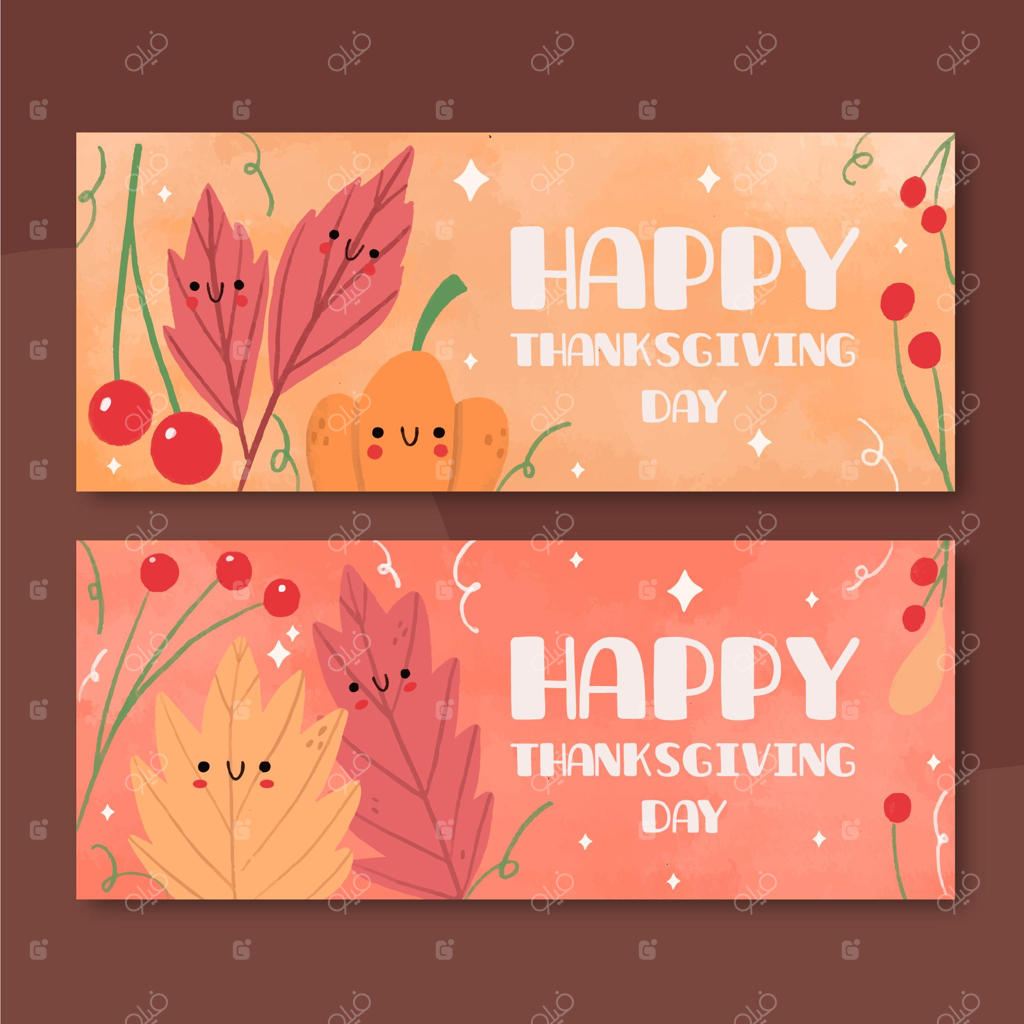 بنرهای دست‌کشیده روز شکرگزاری