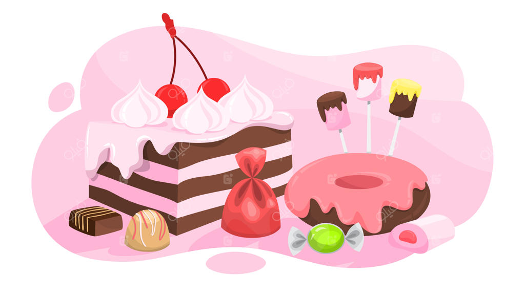 مجوعه‌ای از آب‌نبات‌ها: کلکسیونی از دسرهای شیرین و آب‌نبات چوبی