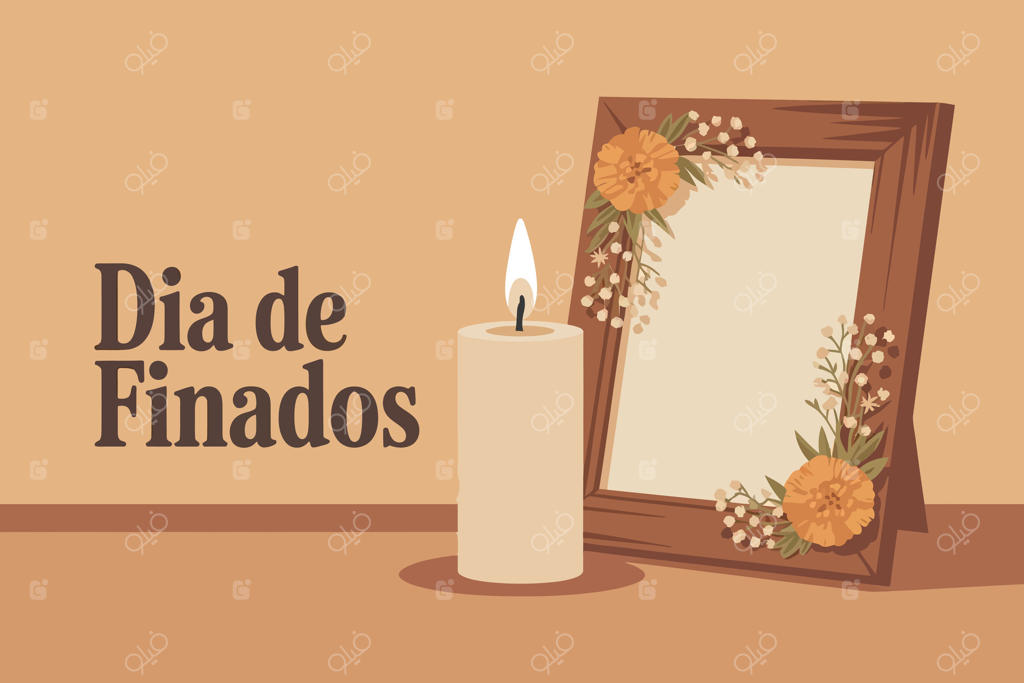 طرح قدر دانی با شمع و قاب عکس برای روز درگذشتگان