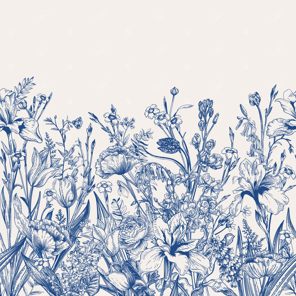 حاشیه طرح گیاهی و دشت آبی