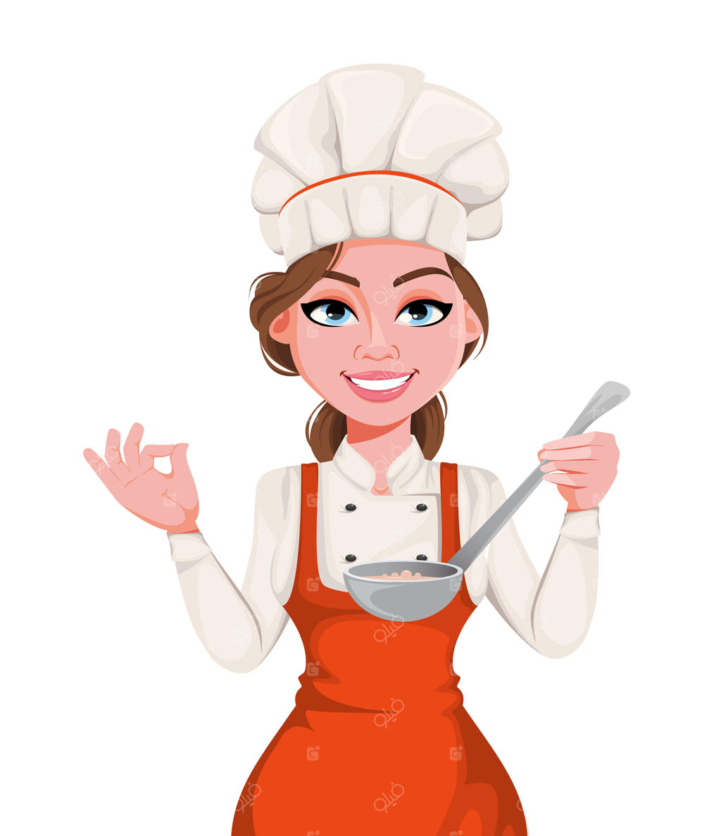 آشپز جوان و زیبای زن