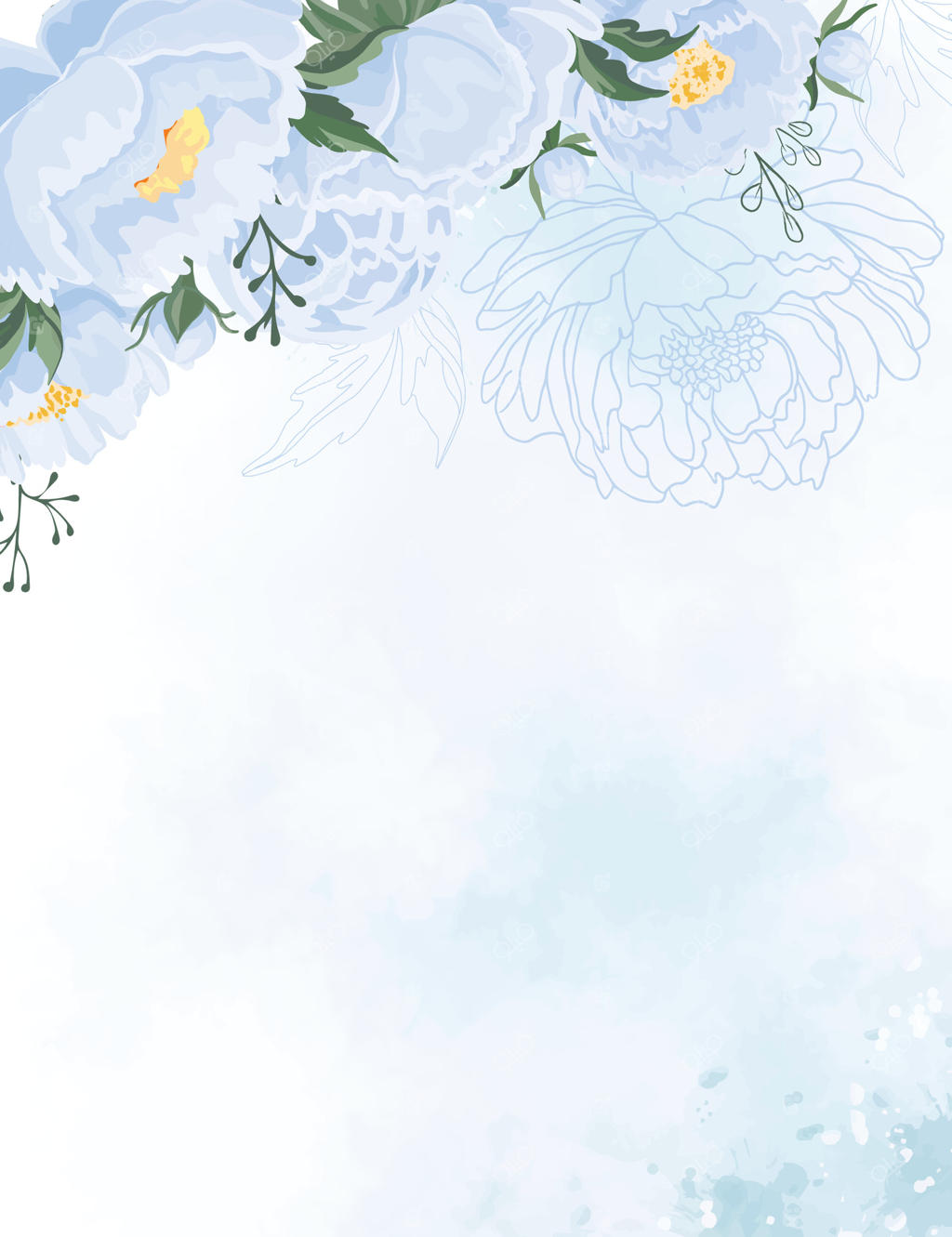 پس‌زمینه گلدار آبی شیک