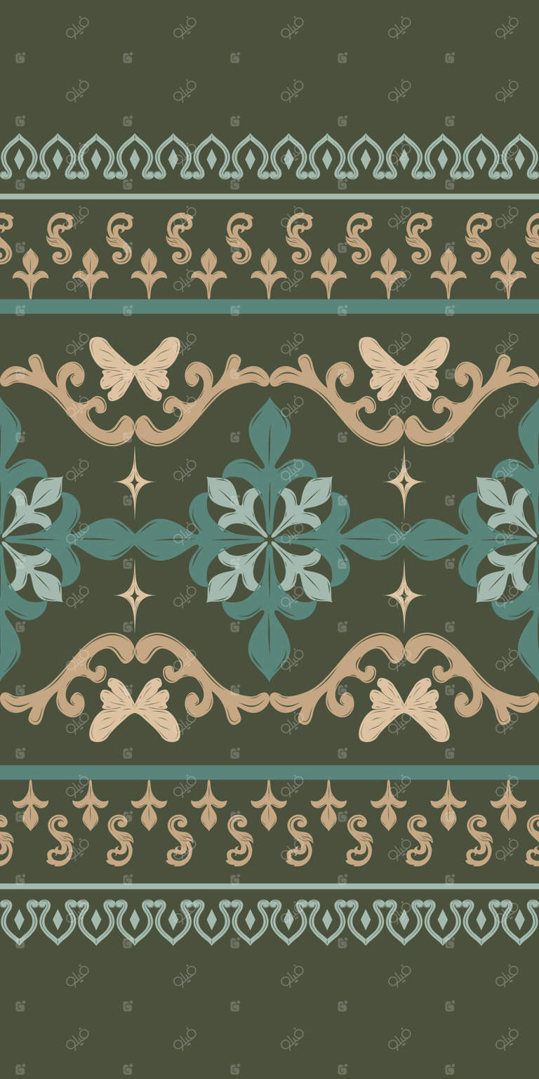 باغ شیک با تزئینات گل‌دار و پروانه: مرز مجلل گیاهی به سبک ویکتوریایی با دوخت طلایی سبز جزئیات باشکوه و طرح بی‌نظیر