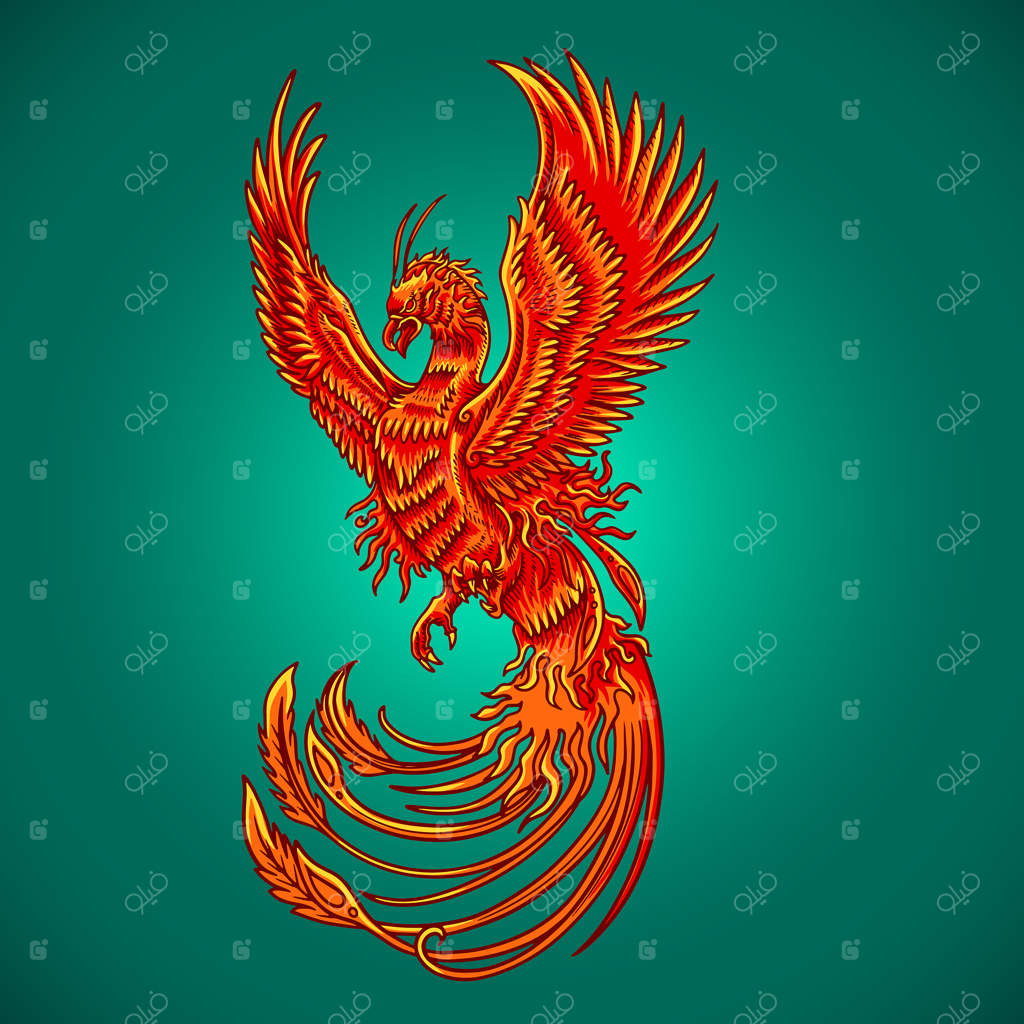 وکتور سال نو پرنده ققنوس