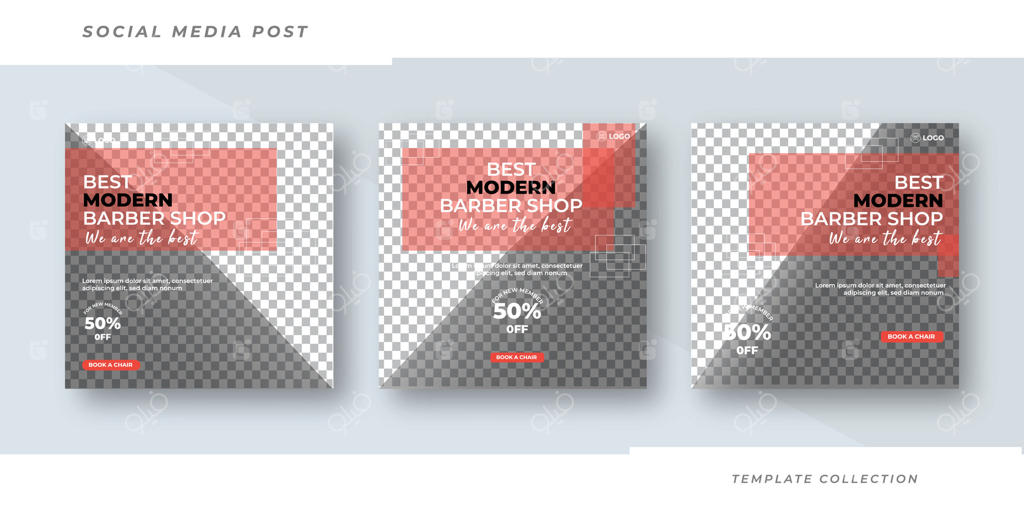 مجموعه قالب شبکه‌های اجتماعی برای کسب‌وکار آرایشگاه - پرو وکتور