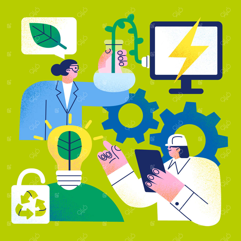 تصویرسازی دستی فناوری سبز