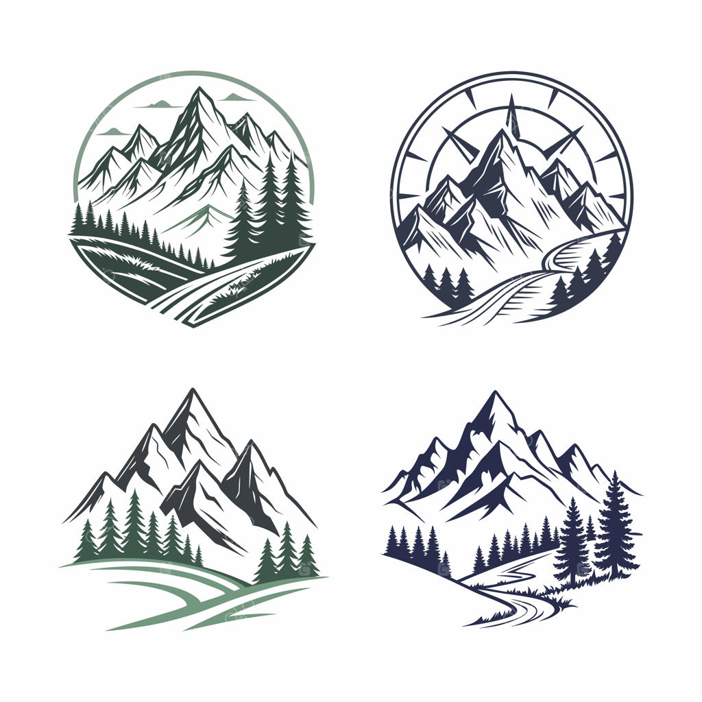 مجموعه لوگوهای ماجراجویی و اکتشاف در کوهستان