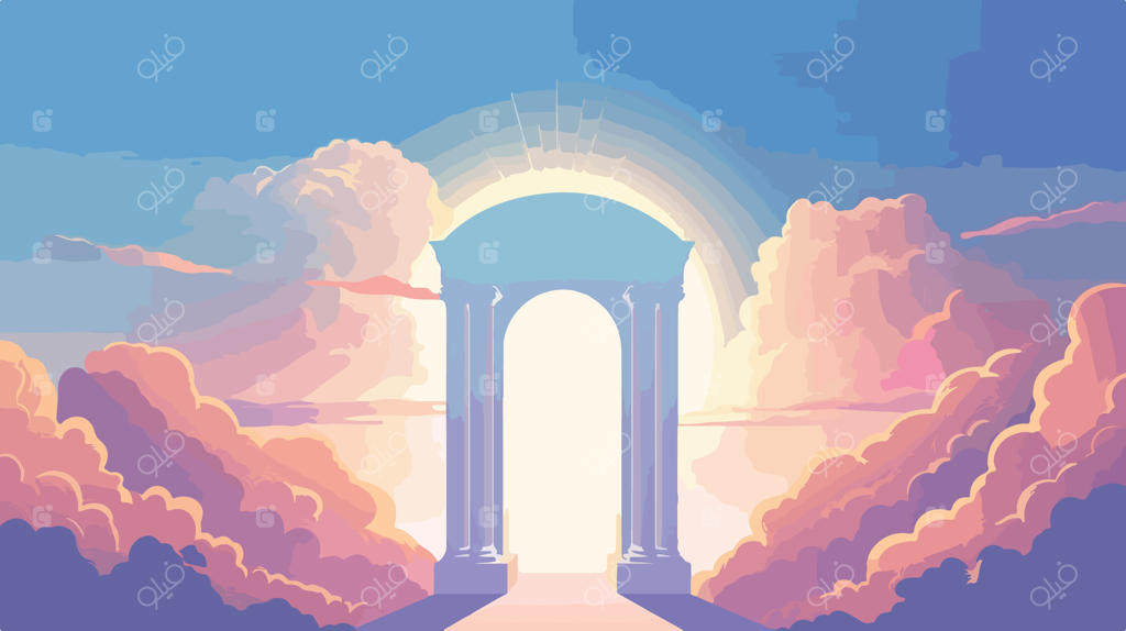 وکتور آیکون دروازه بهشت با طراحی تخت و بدون پس‌زمینه