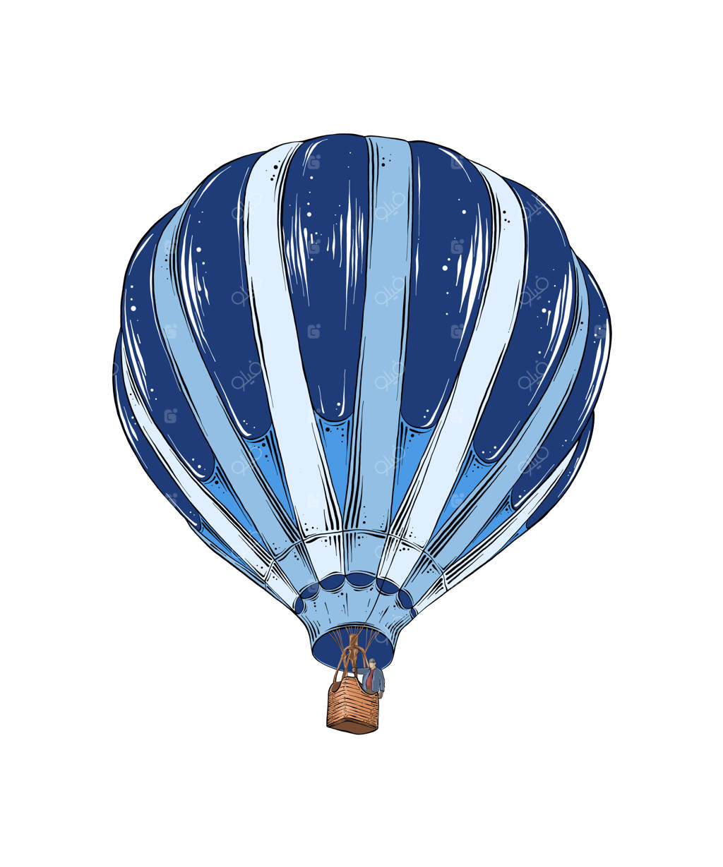 طرح دستی رنگی بالن هوای گرم.