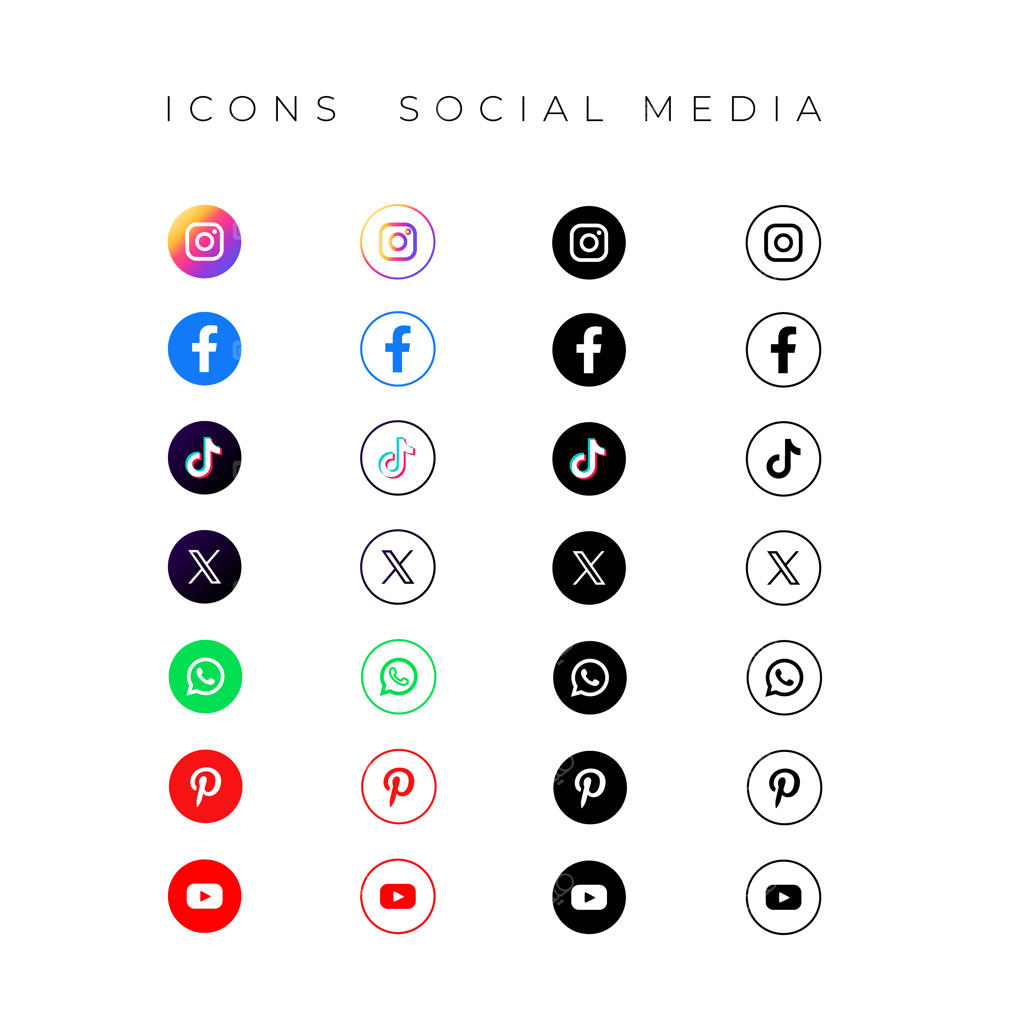آیکون‌های شبکه‌های اجتماعی