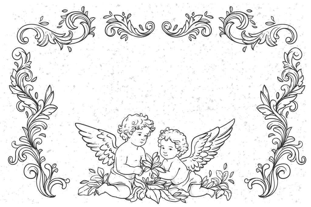 پس‌زمینه فرشتگان قدیمی دست‌ساز