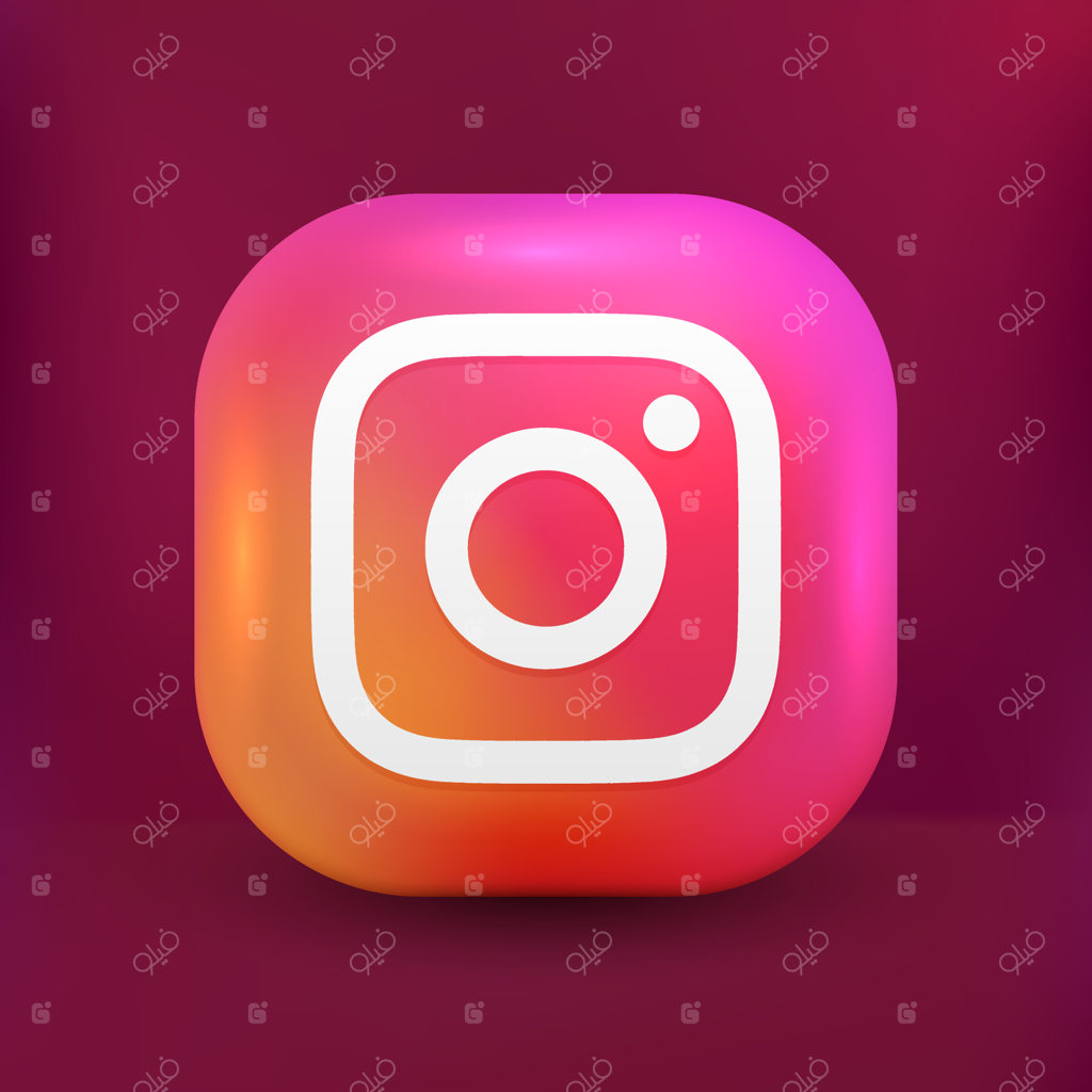 آیکون سه‌بعدی و بامزه اینستاگرام برای شبکه‌های اجتماعی