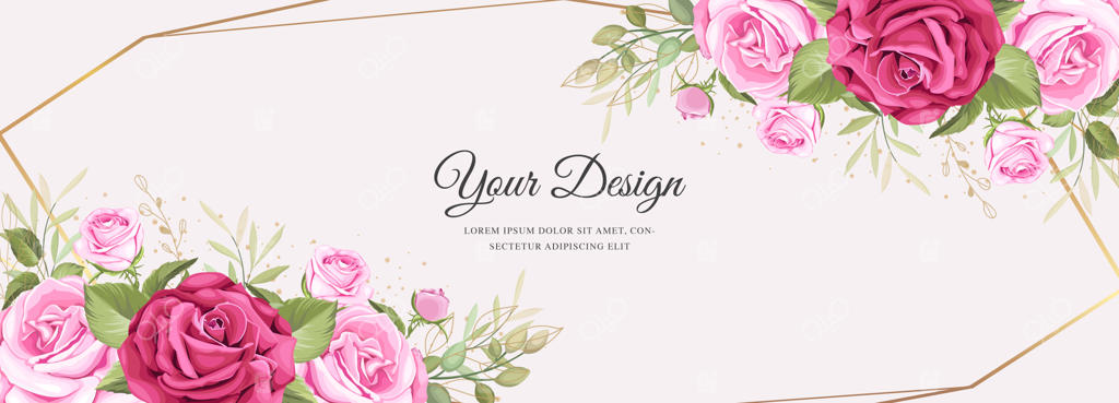 قالب زیبای بنر گل و برگ‌ها