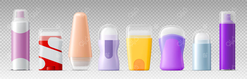 مجموعه ماکت‌های واقع‌گرایانه بسته‌بندی دئودورانت در قالب ۳ بعدی