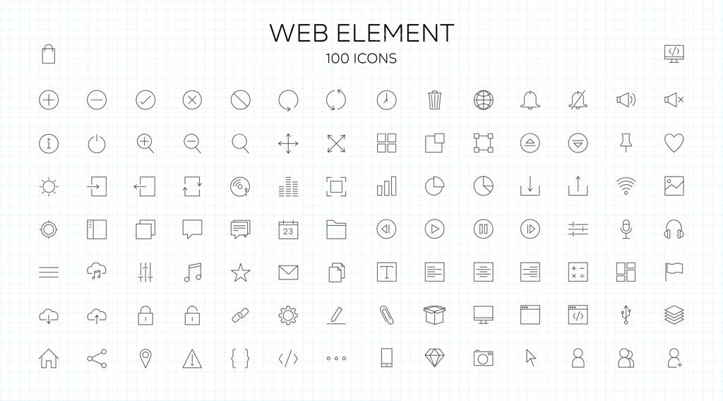 ۱۰۰ آیکون المان‌های وب