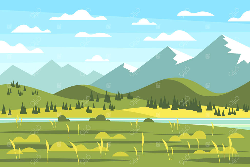 منظرهٔ بهاری دشت‌های روستا