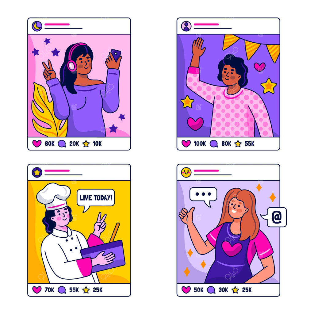 مجموعه برچسب‌های اینفلوئنسر کیووت