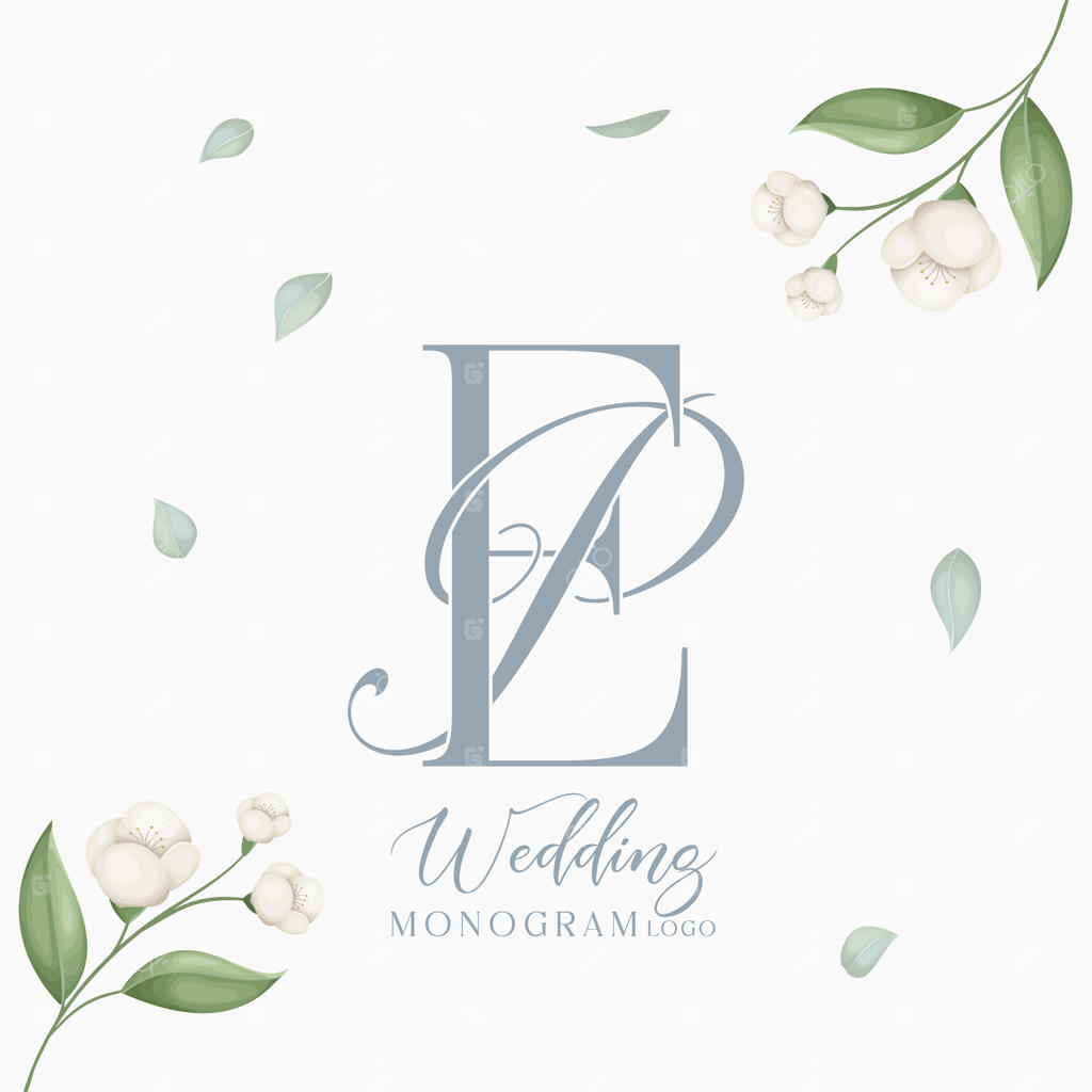 طراحی لوگو و مونوگرام عروسی با حروف ابتدایی EP