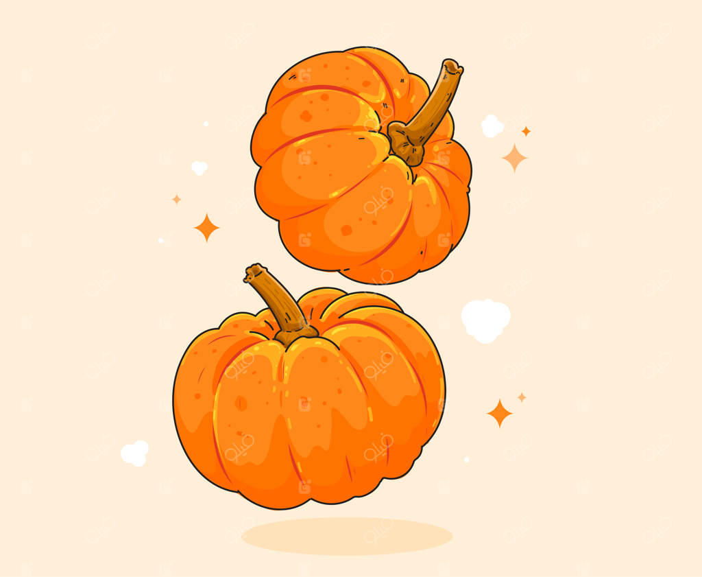 تصویرسازی کارتونی دست‌کشیده کدو تنبل