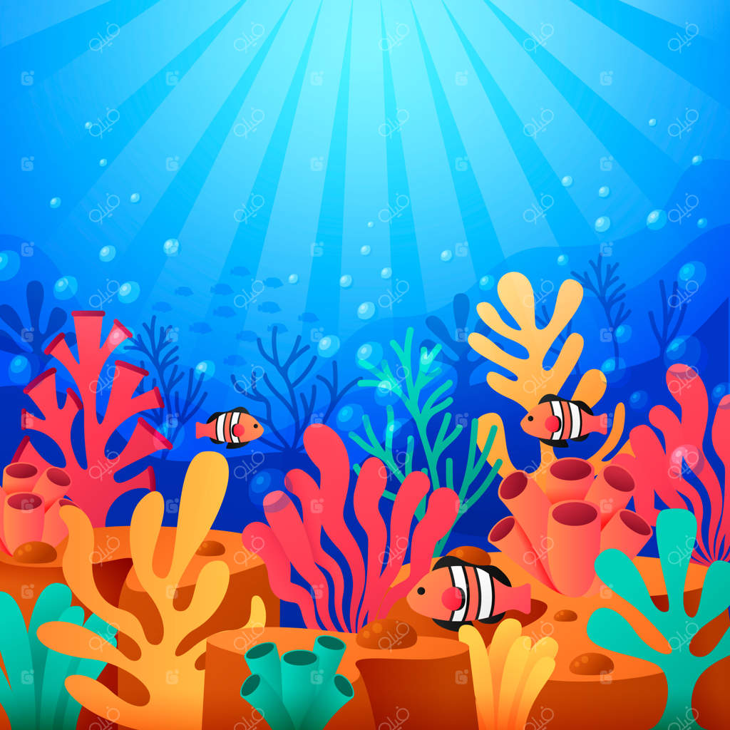 تصویرسازی روز جهانی صخره‌های مرجانی با گرادیان رنگی