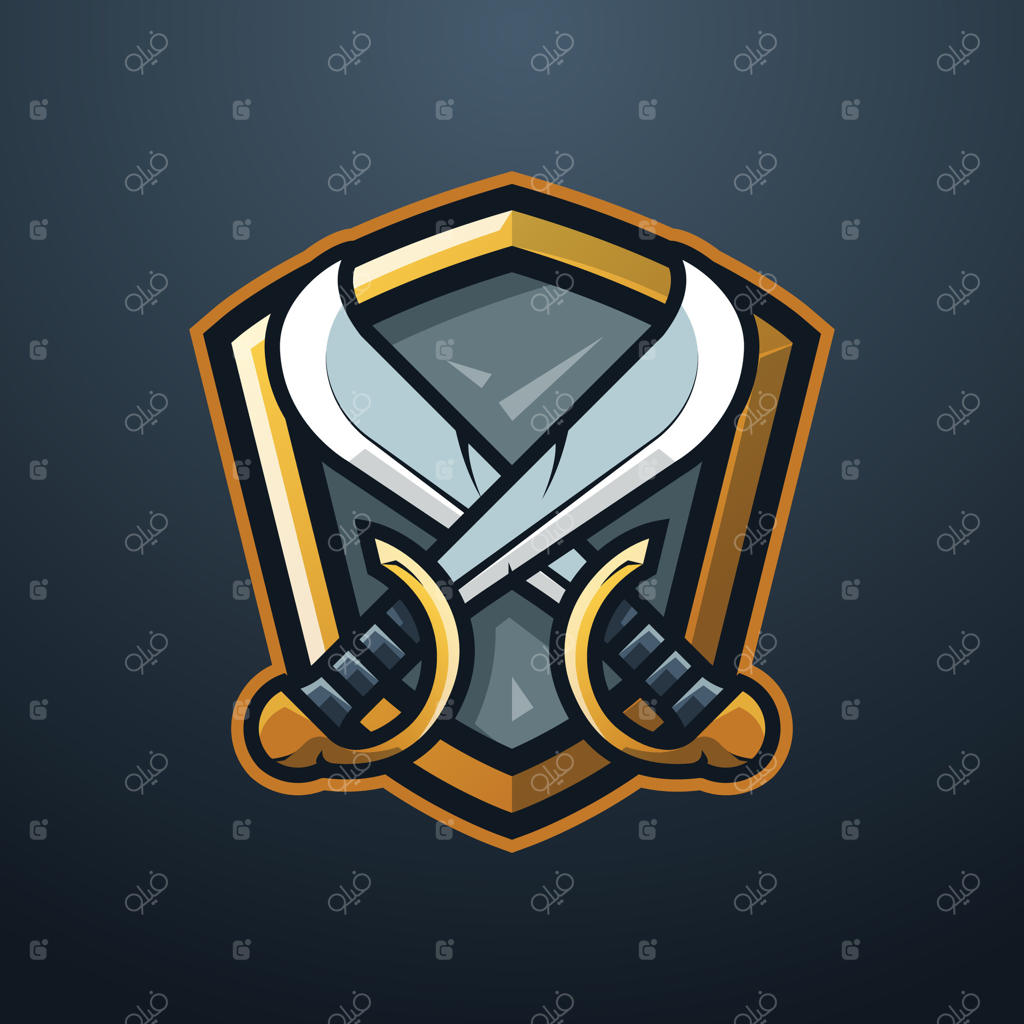 طرح شمشیر عربی برای قالب لوگو و برچسب