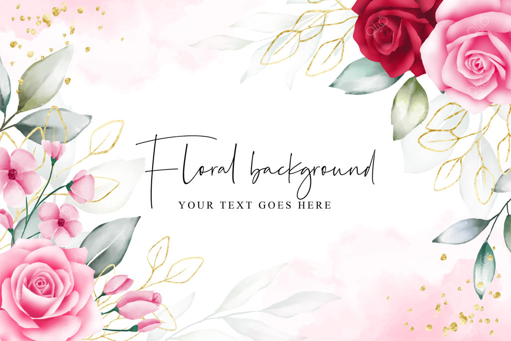 پس‌زمینه زیبای آبرنگی گل‌ها