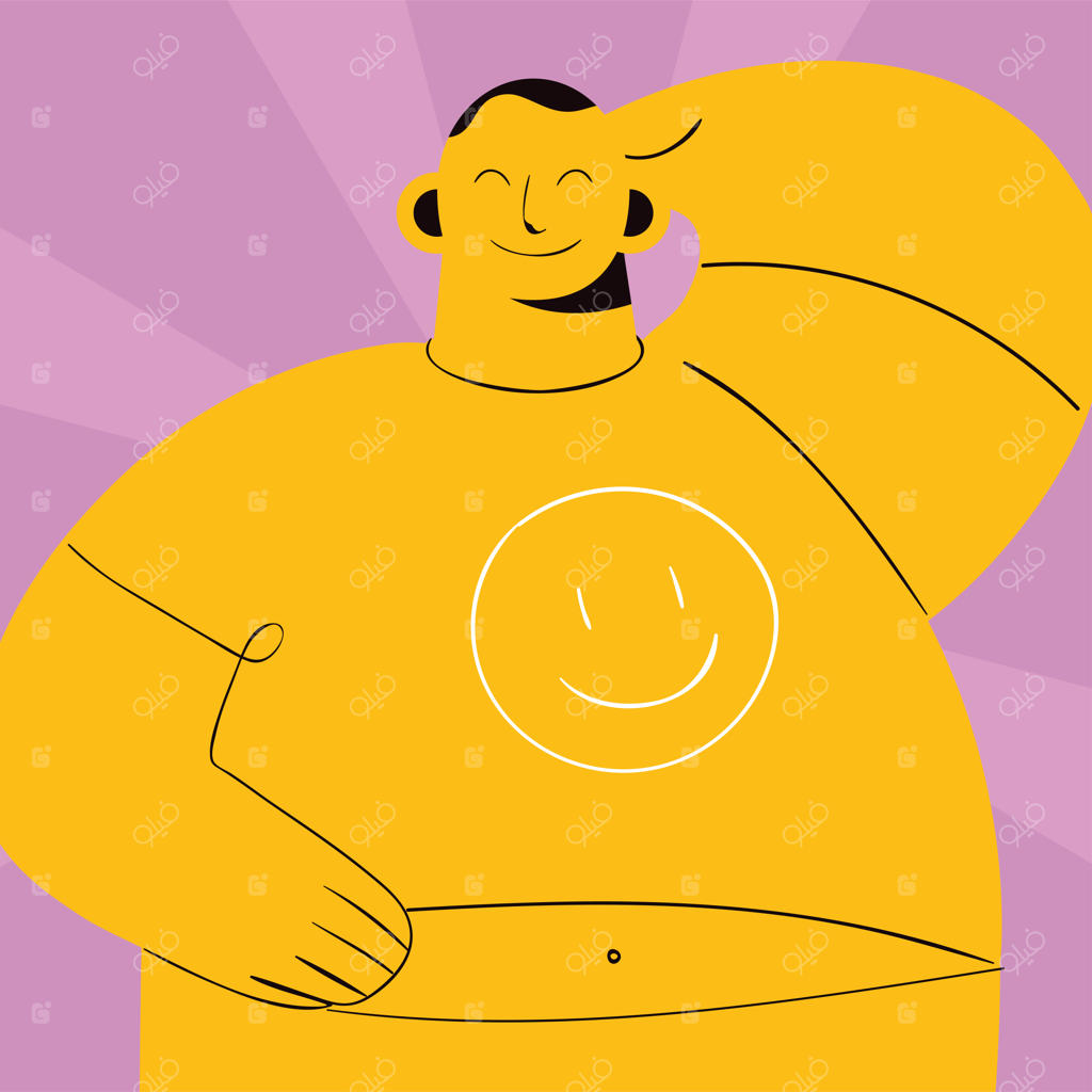 مرد خوشحال در سبک آبستره