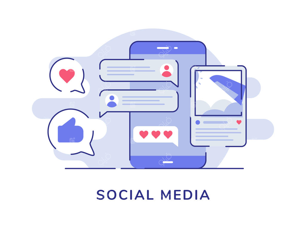 تصویر مفهومی پست، بازخورد و کامنت در شبکه‌های اجتماعی