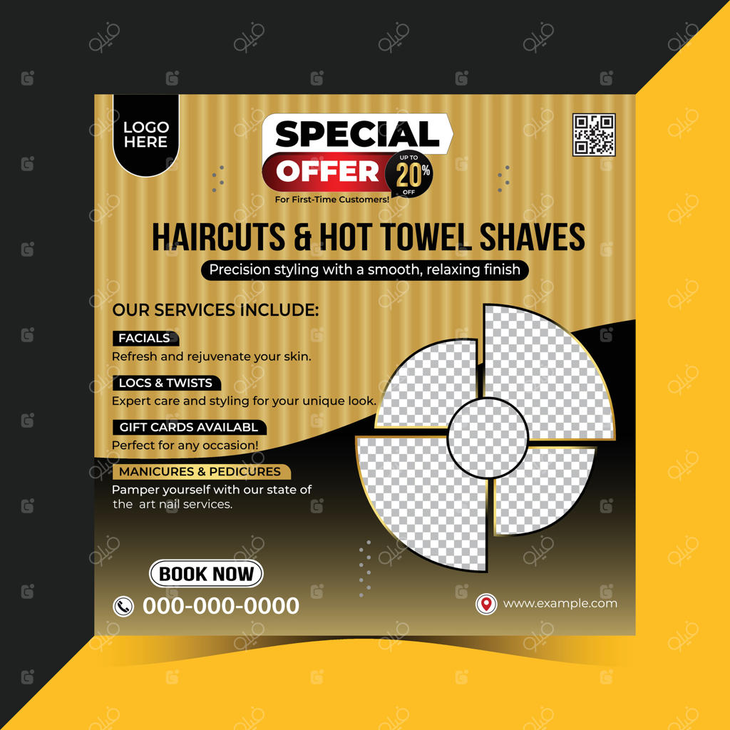 پست شبکه‌های اجتماعی برای آرایشگاه مردانه و سالن زیبایی