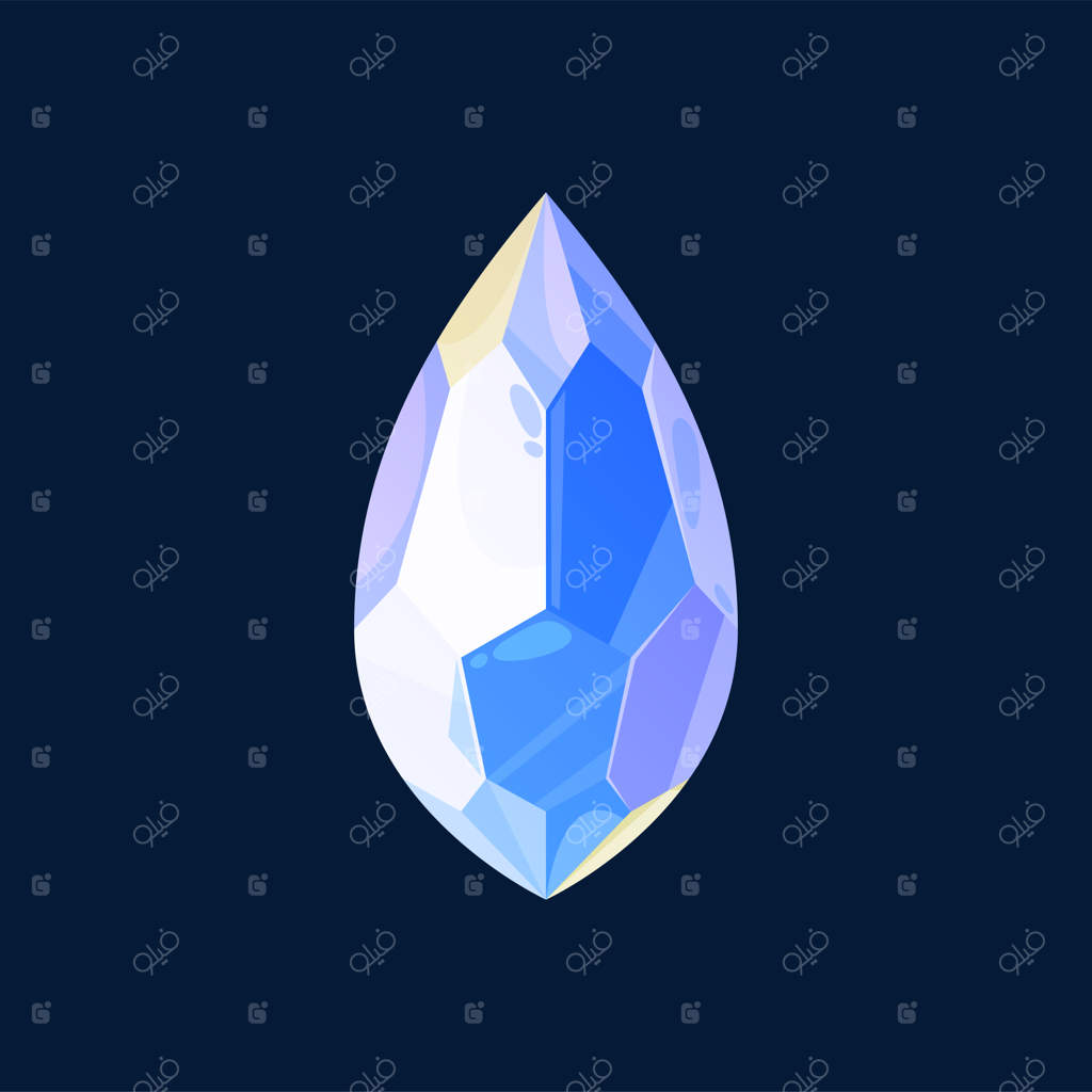 نگین درخشان آبی به شکل قطره بی‌همتا