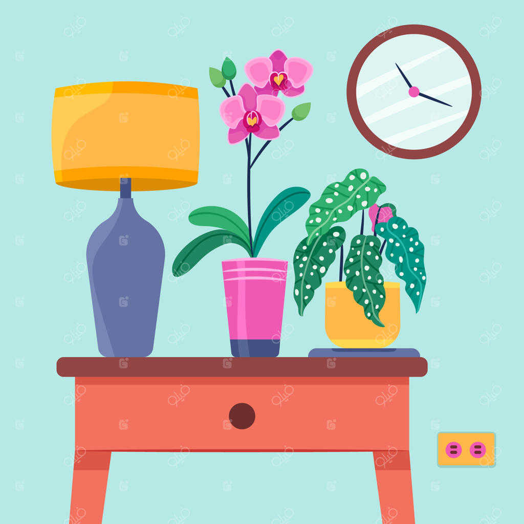 تصویرسازی گیاهان خانگی دست‌کشیده