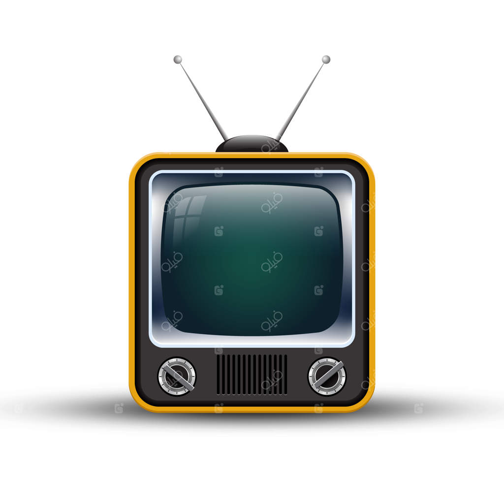 تلویزیون قدیمی رترو بر روی زمینه سفید