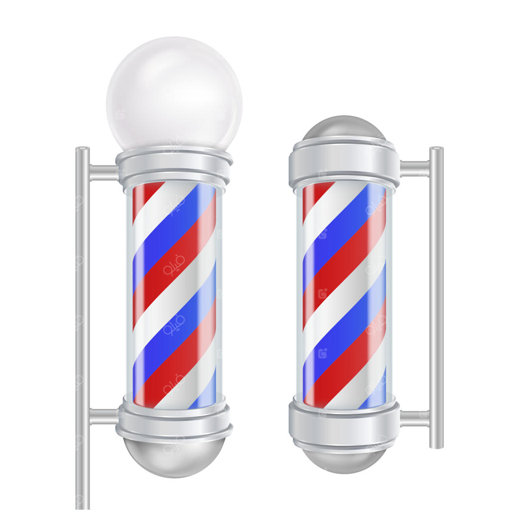 وکتور تیرک آرایشگری: خطوط قرمز، آبی و سفید - مناسب برای طراحی، برندینگ و تبلیغات، تصویرسازی ایزوله