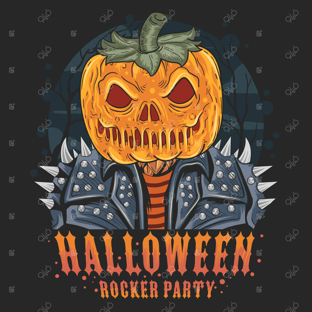 طرح هنری هالووین: راکر سرکدو تنبل