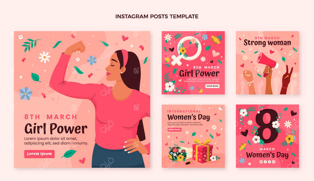 مجموعه پست‌های اینستاگرامی ساده برای روز جهانی زن