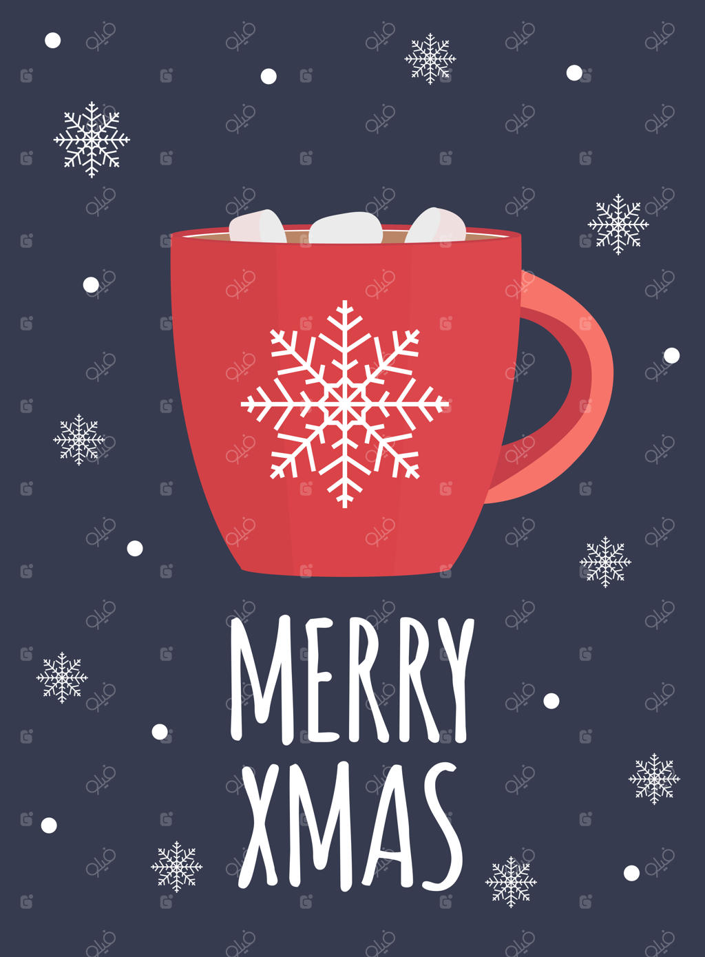 پس‌زمینه‌ کریسمس با هات‌چاکلت.