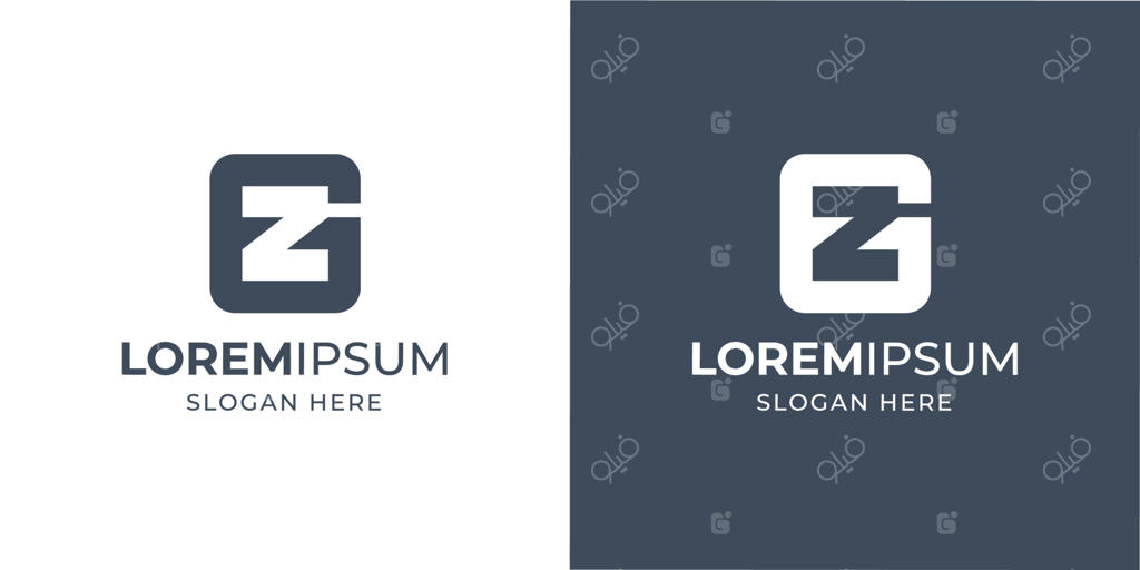 طراحی لوگو با حروف G و Z به صورت مونوگرام