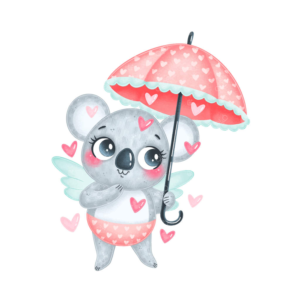 کوالای کارتونی کیوت به شکل کوپیدو، ویژه روز ولنتاین.