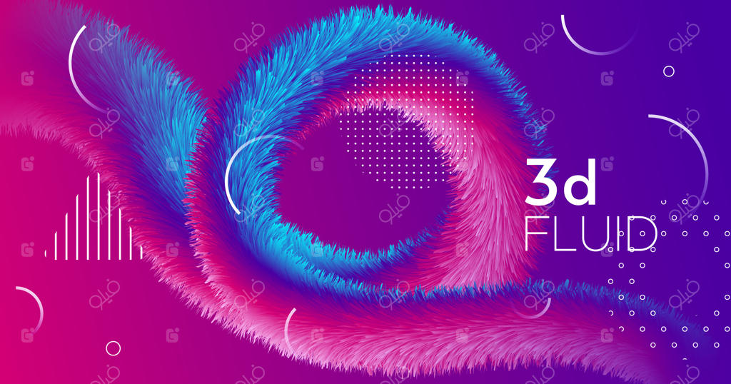 بنر گرادیان با طراحی انتزاعی و جریان‌های سیال