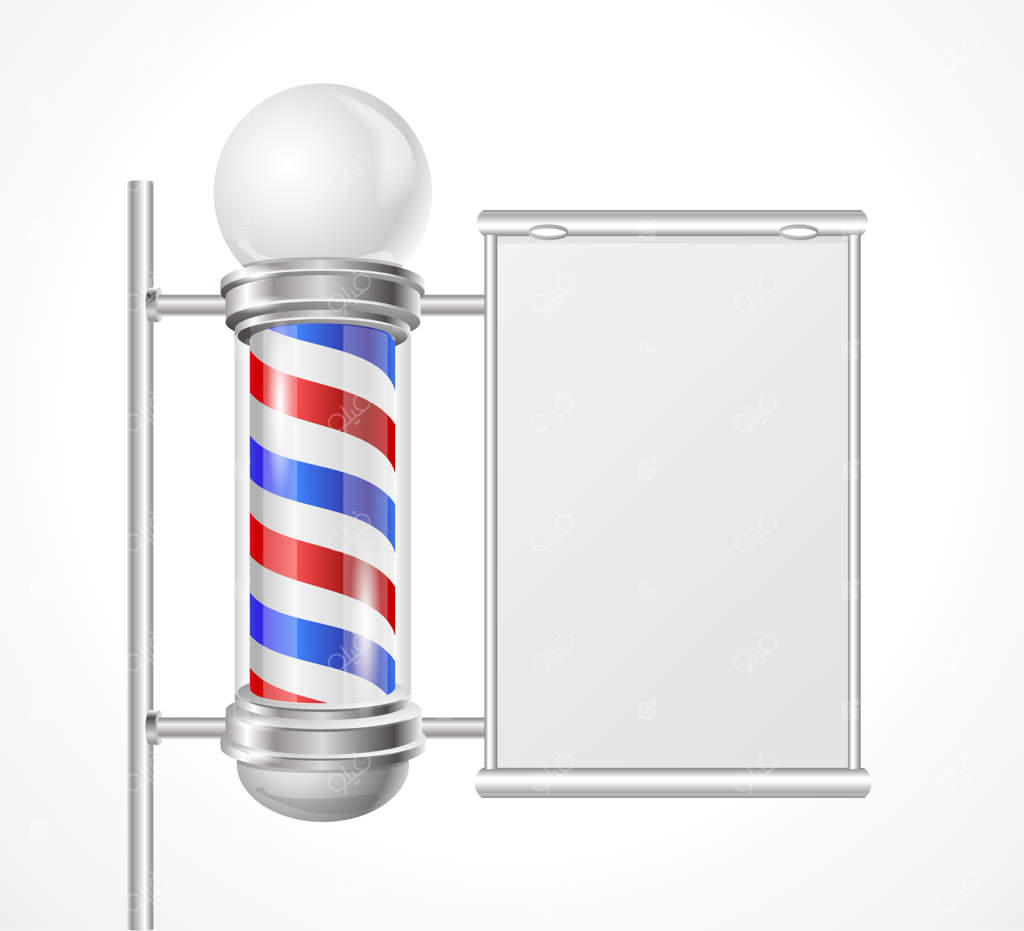 میله آرایشگاه با فضای تبلیغاتی