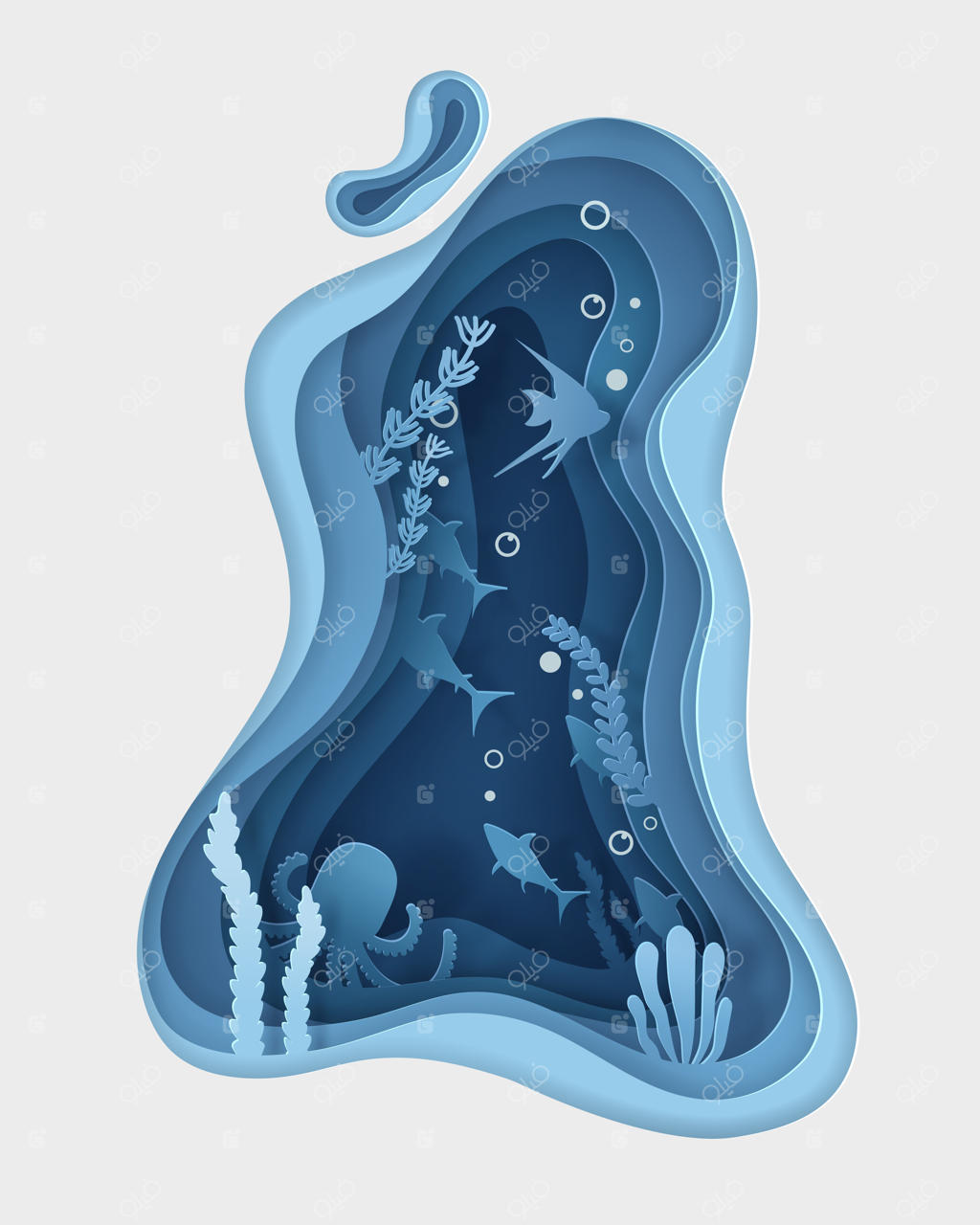 کاردستی کاغذی دنیای زیر آب و حیوانات اقیانوس